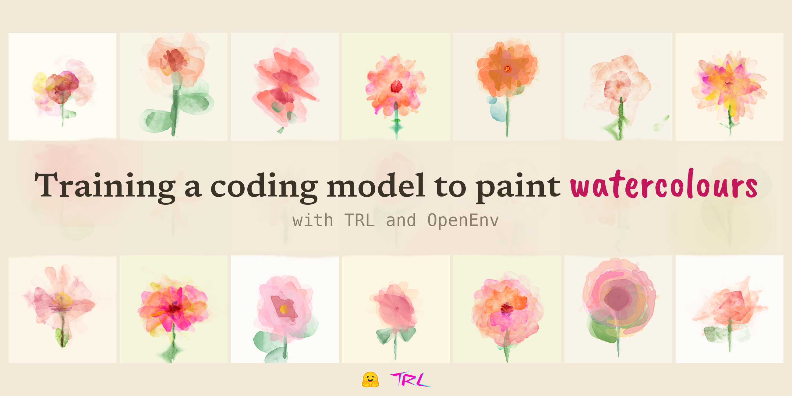 コードで描かれた水彩画 — Hugging Face TRL/OpenEnvによる再現実験のサムネイル